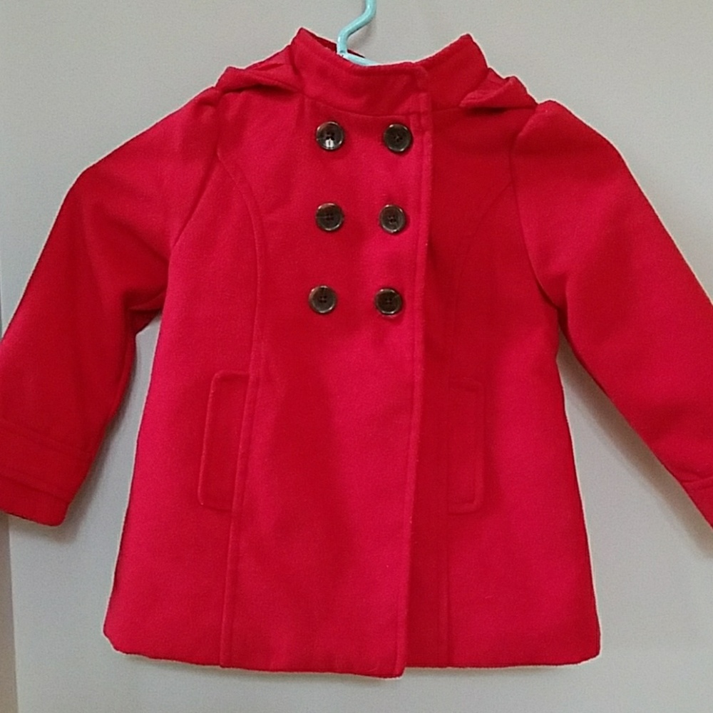 Toddler Red Duffle/Pea Style Coat